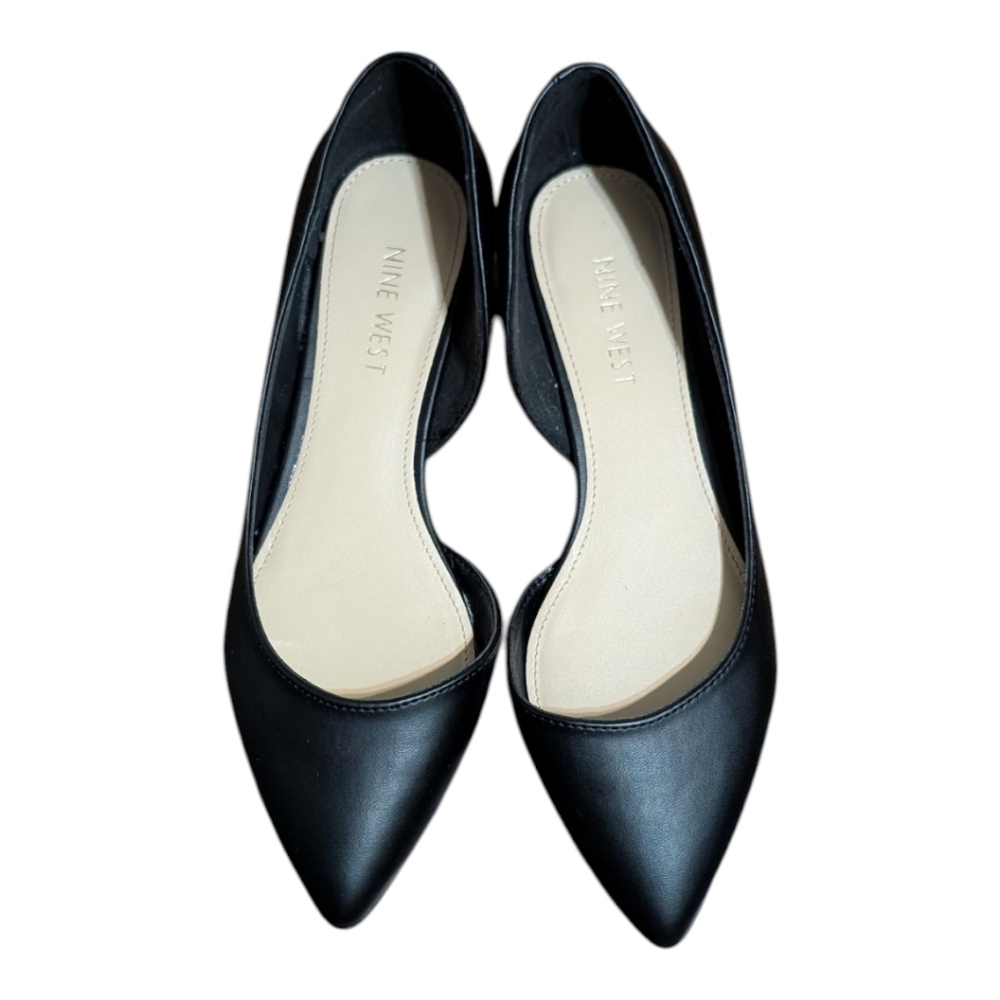 Nine West Black Pointed Toe D'Orsay Flats